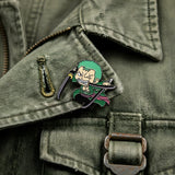 Enamel Pin - One Piece - Roronoa Zoro Full Body Swords Green Coat