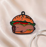 Bracelet Charm - Capybara - Capybara Sleeping In Hamburger