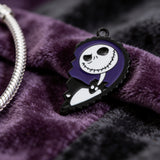 Bracelet Charm - The Nightmare Before Christmas - Jack Skellington Half-heart Charm Black Rim Purple Background