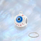 Bracelet Charm - Anatomy - Eyeball Bead With Blue Iris