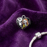 Bracelet Charm - The Nightmare Before Christmas - Jack And Sally In Heart Bead