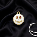 Bracelet Charm - The Nightmare Before Christmas - Jack Skellington White Smiling Face Gold Bead
