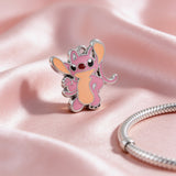 Bracelet Charm - Lilo & Stitch - Angel (Pink) Standing