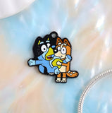 Bracelet Charm - Bluey - Bluey And Bingo Sitting Outline