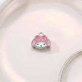 Bracelet Charm - Sanrio - My Melody Face Bead With Pink Bow