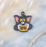 Bracelet Charm - Tom and Jerry - Tom Holding Cup With Jerry