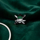 Bracelet Charm - One Piece - Zoro Jolly Roger (Green Bandana Skull, Three Swords)