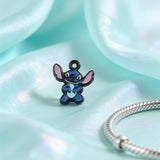 Bracelet Charm - Lilo & Stitch - Blue Stitch Standing Hands Clasped At Chest