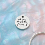 Bracelet Charm - Lilo & Stitch - 'ohana Means Family' Engraved Disc