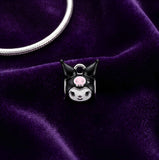 Bracelet Charm - Sanrio - Kuromi Face With Skull Bead