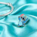 Bracelet Charm - Lilo & Stitch - Blue Stitch Waving