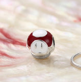Bracelet Charm - Super Mario - Red Super Mushroom Bead