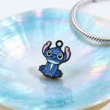 Bracelet Charm - Lilo & Stitch - Blue Stitch Sitting Both Arms Raised