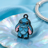 Bracelet Charm - Lilo & Stitch - Blue Stitch Ears Down Hands Together