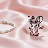 Bracelet Charm - Lilo & Stitch - Angel Pink Experiment Standing