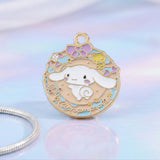 Bracelet Charm - Sanrio - Cinnamoroll Floral Round Disc