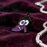 Bracelet Charm - Inside Out - Fear Head, Purple With Black Hair, Scared Expression