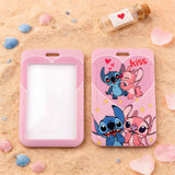 ID Card Badge Holder - Lilo & Stitch (Disney) - Stitch and Angel Kiss Hearts