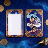 ID Card Badge Holder - Disney - Aladdin Gold Border Genie with Jasmine on Carpet
