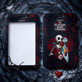 ID Card Badge Holder - The Nightmare Before Christmas - Jack and Sally Red Heart, Title Top