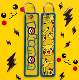 Embroidery Keychain - Pokémon - Pikachu (Logo & Faces Pattern)