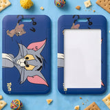 ID Card Badge Holder - Tom and Jerry - Looking Up Blue