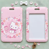 ID Card Badge Holder - Sanrio - Hello Kitty And Bear In Cherry Blossom Wreath