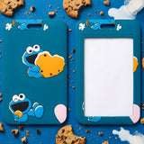 ID Card Badge Holder - Sesame Street - Cookie Monster Eating Cookie Blue Card