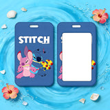 ID Card Badge Holder - Lilo & Stitch - Stitch And Angel Fighting On Blue