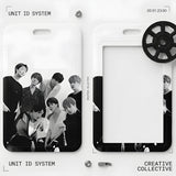 ID Card Badge Holder - BTS - Group Black And White Photo