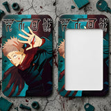 ID Card Badge Holder - Jujutsu Kaisen - Yuji Itadori Bloody Hand Teal Background