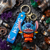 3D PVC Figure Keychain - Lilo & Stitch - Stitch In Orange Spacesuit With Blasters