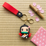 3D PVC Figure Keychain - Demon Slayer - Nezuko Kamado Chibi Figure With Bamboo Muzzle