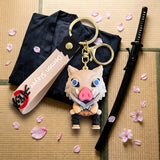3D PVC Figure Keychain - Demon Slayer - Inosuke Hashibira With Tongue Out