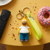 3D PVC Figure Keychain - The Simpsons - Homer Simpson 3D Figure With Bell