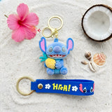 3D PVC Figure Keychain - Lilo & Stitch - Stitch Holding A Pineapple
