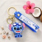 3D PVC Figure Keychain - Lilo & Stitch - Stitch Wearing Goggles, Sitting