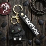 3D PVC Figure Keychain - How to Train Your Dragon - Toothless Sitting With Green Eyes
