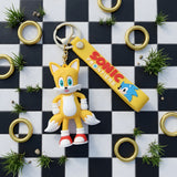 3D PVC Figure Keychain - Sonic the Hedgehog - Tails Figure With Sonic Frontier Strap