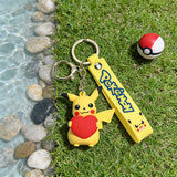 3D PVC Figure Keychain - Pokémon - Pikachu Holding A Red Heart