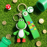 3D PVC Figure Keychain - Super Mario - Yoshi With Text