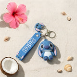 3D PVC Figure Keychain - Lilo & Stitch - Chibi Stitch Sitting