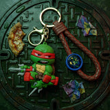 3D PVC Figure Keychain - Teenage Mutant Ninja Turtles - Chibi Raphael Holding Sai