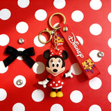 3D PVC Figure Keychain - Mickey and Friends - Minnie Mouse Red Dress