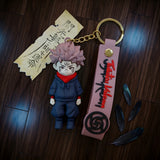 3D PVC Figure Keychain - Jujutsu Kaisen - Sukuna Chibi With Red Scarf