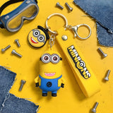 3D PVC Figure Keychain - Minions - Minion Two-Eyed Smiling with Keychain