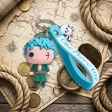 3D PVC Figure Keychain - One Piece - Roronoa Zoro Chibi Green Outfit