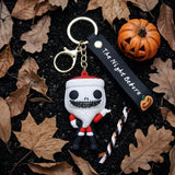 3D PVC Figure Keychain - Nightmare Before Christmas - Jack Skellington Santa Claus Outfit