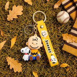 3D PVC Figure Keychain - Peanuts - Charlie Brown Sitting With Snoopy