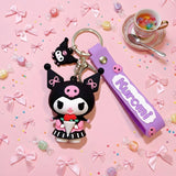 3D PVC Figure Keychain - Sanrio - Kuromi Pink Dress with Ice Cream